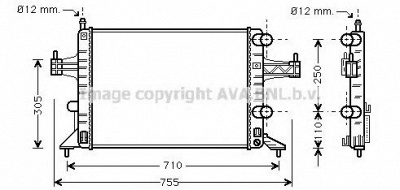 AVA QUALITY COOLING ola2303 -  Радиатор, охлаждение двигателя